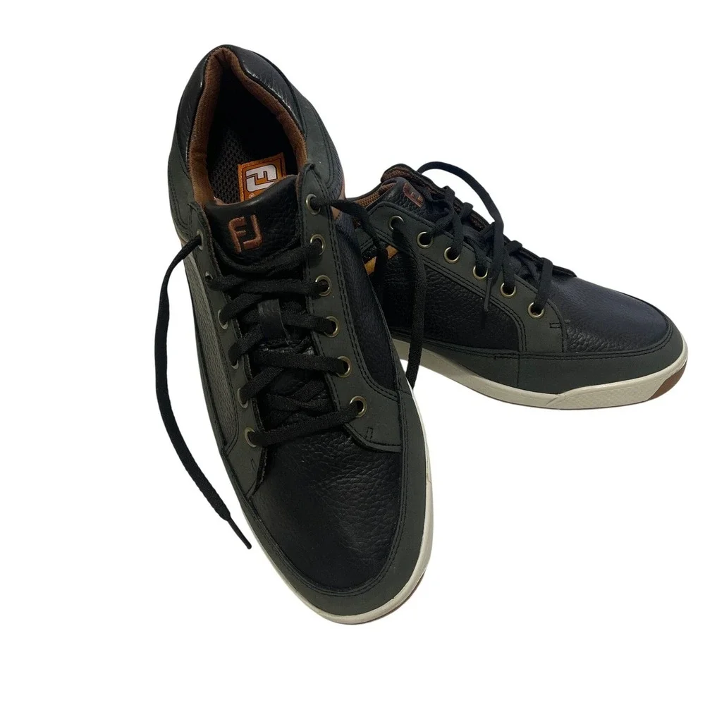FootJoy Contour Casual Men's Golf Shoes Black Charcoal Leather Spikeless 54363